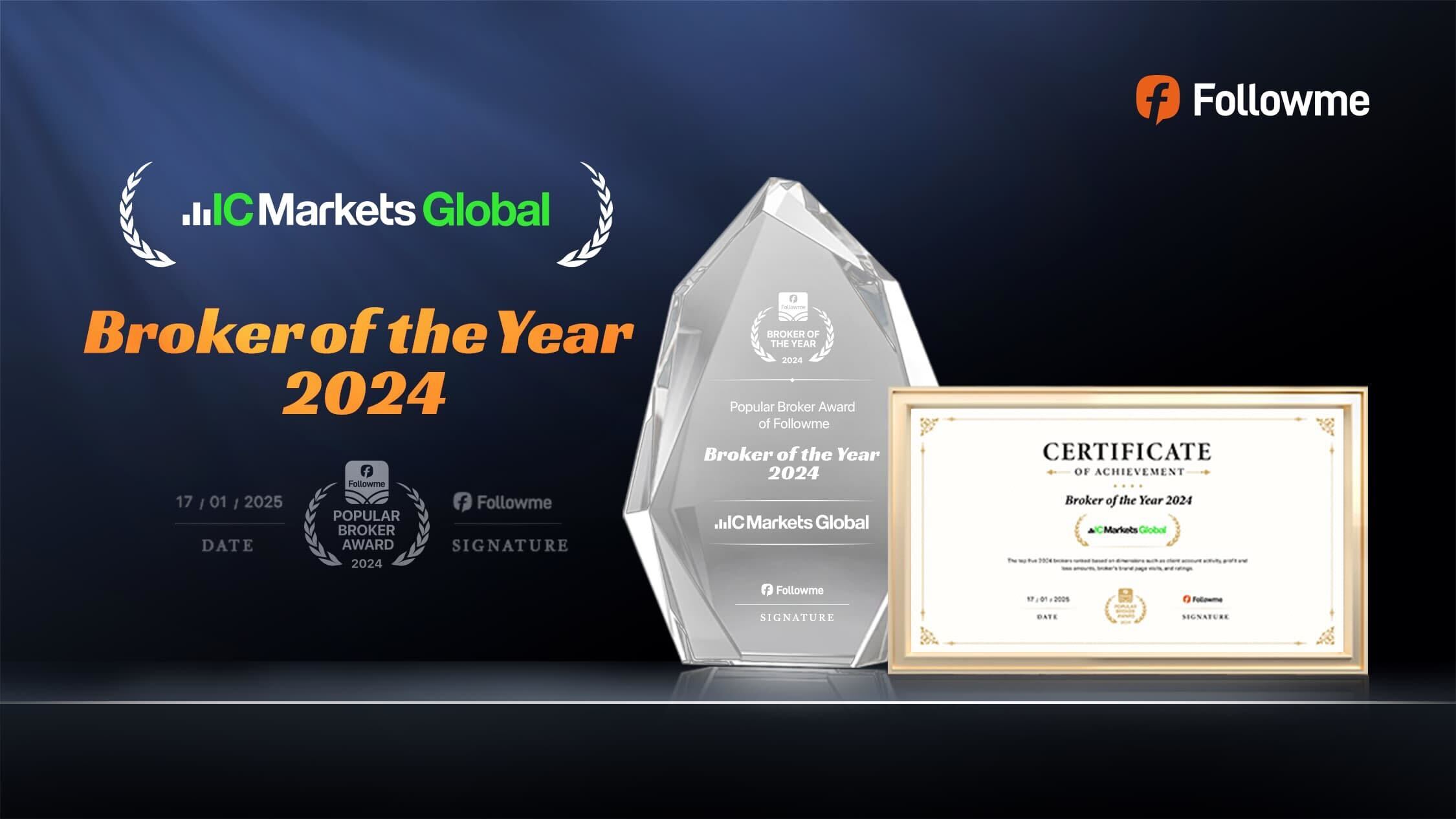 IC Markets Global 荣膺 Followme 2024 年度“最佳交易商”大奖 连续多年稳居行业领先地位